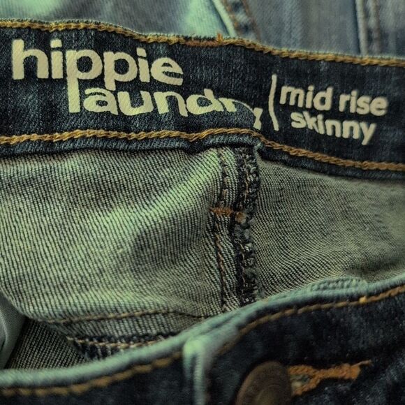 Hippie Laundry Embroidered‎ Distressed Boho Denim Jeans Women's Size 29 Skinny - Picture 2 of 8